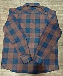 Men's Long-Sleeved Flannel Checkered Dress Shirt - Coffee Brown - View 2