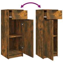 vidaXL Armadio da bagno Chêne fumé 32x34x90 cm Legno d'ingegneria - Castano - Visualizzare 9