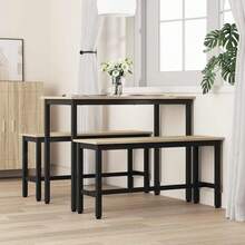vidaXL Panca per sala da pranzo 2 pz Chêne Sonoma 100 x 32,5 x 48,5 cm - Castano - Visualizzare 3