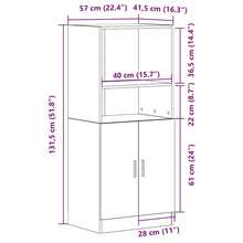 vidaXL Armario de cocina blanco 57x41,5x131,5 cm ingeniería de madera - Blanco - Ver 10