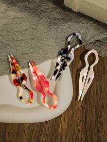 1pc French Acetate Hair Clip -7CM/11CM Small Ball Lazy Curly Hair Magic, Simple Hair Clip, U-Shaped Comb, Temperament Hanging From The Back Of The Head, Women's Ponytail Curling Accessories, Elegant Antique Hair Stick, Suitable For Women, Ponytail Tying, Formal And Daily Hairstyles - Parties, Weddings, Daily Use Hair Clips - Elegant Hair Accessories Gifts, Bun Extension, Hair Styling Pins, Pins For Hair - Multicolor - View 2