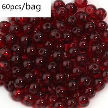 60pcs/Pack 8mm Glass Round Beads With Super Many Colors To Choose From, Handmade Necklace Bracelet Jewelry Making Accessories - Monochrome Glass Beads - View 21