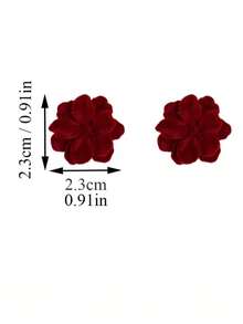 一对优雅的天鹅绒山茶花耳钉，精致甜美，适合少女日常佩戴，也适合新年、情人节等节日佩戴。 - 花朵 - 查看 8