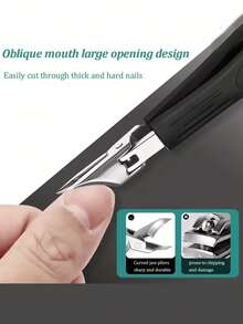 Black Stainless Steel Nail Tool Set - Nail Clippers, Nail Nippers, And Nail File With Nail Clipper - Classic Black Handle, Suitable For Men, Women, And Seniors - Multicolor - View 7