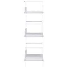 Bibliothèque vidaXL à 3 niveaux, blanche, 60 x 27,6 x 90,5 cm, en bois massif. - Blanc - Voir 4