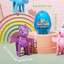 Joyfy 8 Pack Pre Filled 3.5" Easter Egg With Unicorn Deformation Toys, Easter Party Favor For Easter Egg Hunt, Basket Stuffers Filler, Prize Supplies - 彩色 - 查看 5