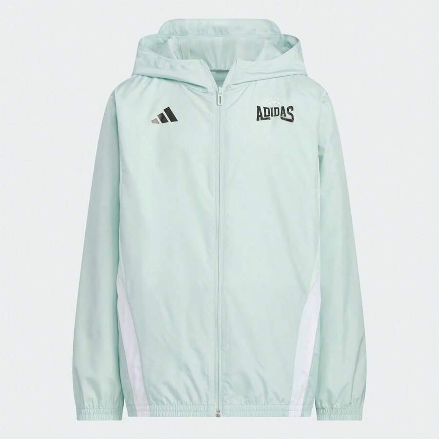 ADIDAS KIDS Young Boy Casual Sports Hooded Jacket - Mint Green - View 1