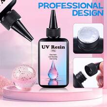 QIAO 焦牌UV树脂套装（含灯） - 100克晶莹剔透硬质树脂，快速固化UV胶水，适用于手工制作、模具首饰制作、DIY工艺品（适合初学者） - 彩色 - 查看 3