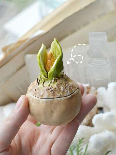 1 Set Tulip Flower Ball Shaped Silicone Mold, DIY Creative Mini Storage Box Plaster Mold, Home Decor/Gift Resin Casting Mold, Handcraft Candle Cup Plaster Mold