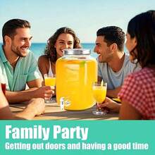 2 Gallon Glass Drink Dispensers For Parties,Beverage Dispenser,Glass Drink Dispenser With Fruit Infuser &Stand And Stainless Steel Spigot,Lemonade Dispenser With Ice Cylinder.Laundry Detergent For BBQ, Picnic, Party,Weddings & Events - 透明 - 查看 8