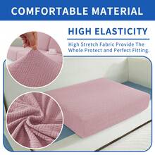 YSTYLE 1 Piece Solid Color Sofa Cover, Modern Stretch Polyester Universal Non-Slip Washable Soft Stain Resistant Sofa Cushion Covers For Living Room - Rusty Rose - View 6