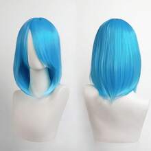 Karida 14-Inch Synthetic Fiber Cosplay Wig With Bangs, Layered Straight Hair, Unisex Cosplay Wig, High Density, Natural-Looking Cosplay Wig For Men And Women