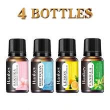 1瓶10毫升水溶性香薰精油补充装，包含薰衣草、百合、香草、玫瑰等10余种香型，有助于放松睡眠、清新空气，适用于加湿器，情人节、婚礼用品。