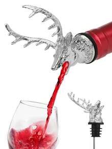 Aireador de Vino, Vertedor de Licor de Acero Inoxidable con Tapón de Botella, Estilo Retro, Vertedor de Vino Premium, Boquilla de Vertido de Botella - Cabeza de leopardo dorado - Ver 2