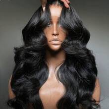 MECRY Women's Black Medium Split Long Curly Hair Wig - European And American Style, Big Wave Design - Natural & Black - View 3