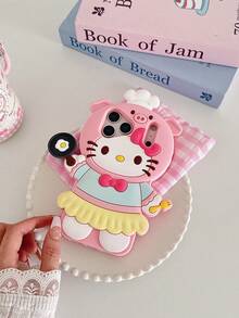 Sanrio 3D Cute Cartoon Chef KT Cat 17 Pro Max Phone Case, 14 Silicone Full Body Shockproof Anti-Fingerprint Large Hole 14 Pro 15 Pro Soft Shell 12 Pro Max Dirt-Resistant - Multicolor - View 2