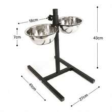 Comedero Elevated For Dogs With Inoxidable Iron, Food Storage System For Dogs And Cats, Easy To Clean And Last - 18*18*7CM - Xem 7