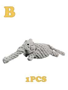 1件/2件/4件装彩色手工编织绳狗玩具，有趣的形状吸引宠物玩耍兴趣，章鱼/熊/长颈鹿/兔子/小狗/蛇/水果等。