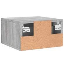 vidaXL Comodino murale sonoma grigio 35x35x20 cm - Grigio - Visualizzare 8