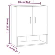vidaXL Armário mural Chêne sonoma 60x31x70 cm Bois d'ingénierie - Castanho - Ver 9