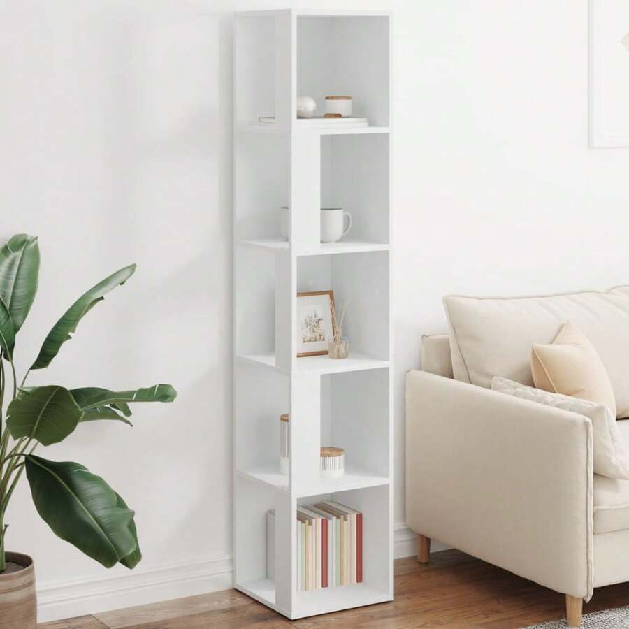 vidaXL Armário de ângulo branco 33x33x164,5 cm Bois d'ingénierie - Branco - Ver 1