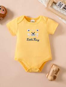 5-Piece Baby Triangle Jumpsuit, Cotton Cartoon Animal Print Men's Baby Jumpsuit, Wrapped Bundle, Boys' Baby Clothes For Outdoor Use, Daily Home Wear. - 淺藍色 - 查看 5