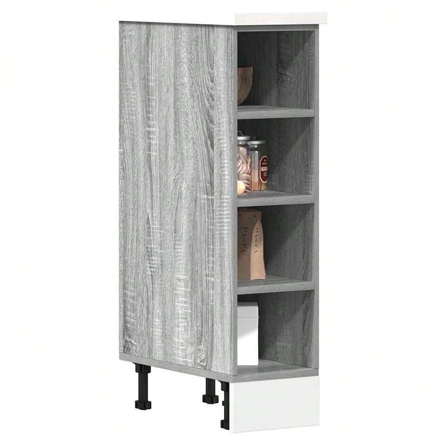 vidaXL Meuble bas "Riga" Gris Sonoma 20 x 44,5 x 81,5 cm Bois d'ingénierie - Gris - Voir 1