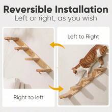 1pc Wall-Mounted Cat Climbing Ladder, 4-Tier Solid Wood Cat Wall Furniture, Sturdy & Durable Pine Wood Material For Playing, Climbing And Scratching, Comes With Tools For Easy Assembly, Max Load 12kg (26lb) - 40x22cm - View 7