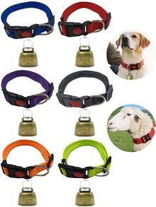 Adjustable Pet Bell Collar, Anti-Escape Anti-Lost Neck Strap Suitable For Medium & Small Animals, Dogs, Sheep - Multicolor - View 2