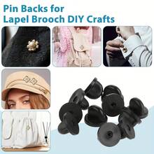 50/100个黑色和透明PVC橡胶别针背扣 - 蝴蝶扣领带夹翻领固定器，带安全扣帽