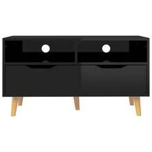 Mobile TV vidaXL nero brillante 90x40x48,5 cm in legno ingegnerizzato - nero - Visualizzare 5