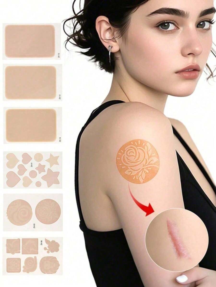 Silicone Scar Sheets - Gentle, Washable, Reusable, Suitable For Surgical Scars, C-Section Scars And Hypertrophic Scars - Soft, Breathable, Waterproof Silicone Scar Sheets, Effective Scar Management - Multicolor - View 1