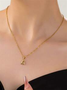 1pc Elegant Lady-Like Gold Balloon 26 Letter Pendant Necklace, Adjustable Chain Length, Suitable For Daily Wear, Great Gift For Girlfriend, Wife, Mother, Family And Friends, Birthday, Anniversary, Popular Among Young Women - Yellow Gold - View 5