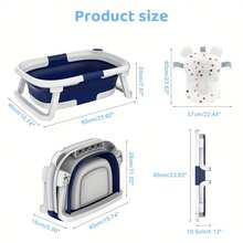 Foldable Baby Bathtub With Soft Bath Pad, Portable And Suitable For Both Home And Outdoor Use (Pink/ Gray/ Blue) - Blue - View 2