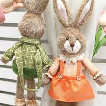 Easter Bunny Curtain Tiebacks Cute Stuffed Rabbit Hook And Loop Closure Curtain Buckle For Home - Green - View 5