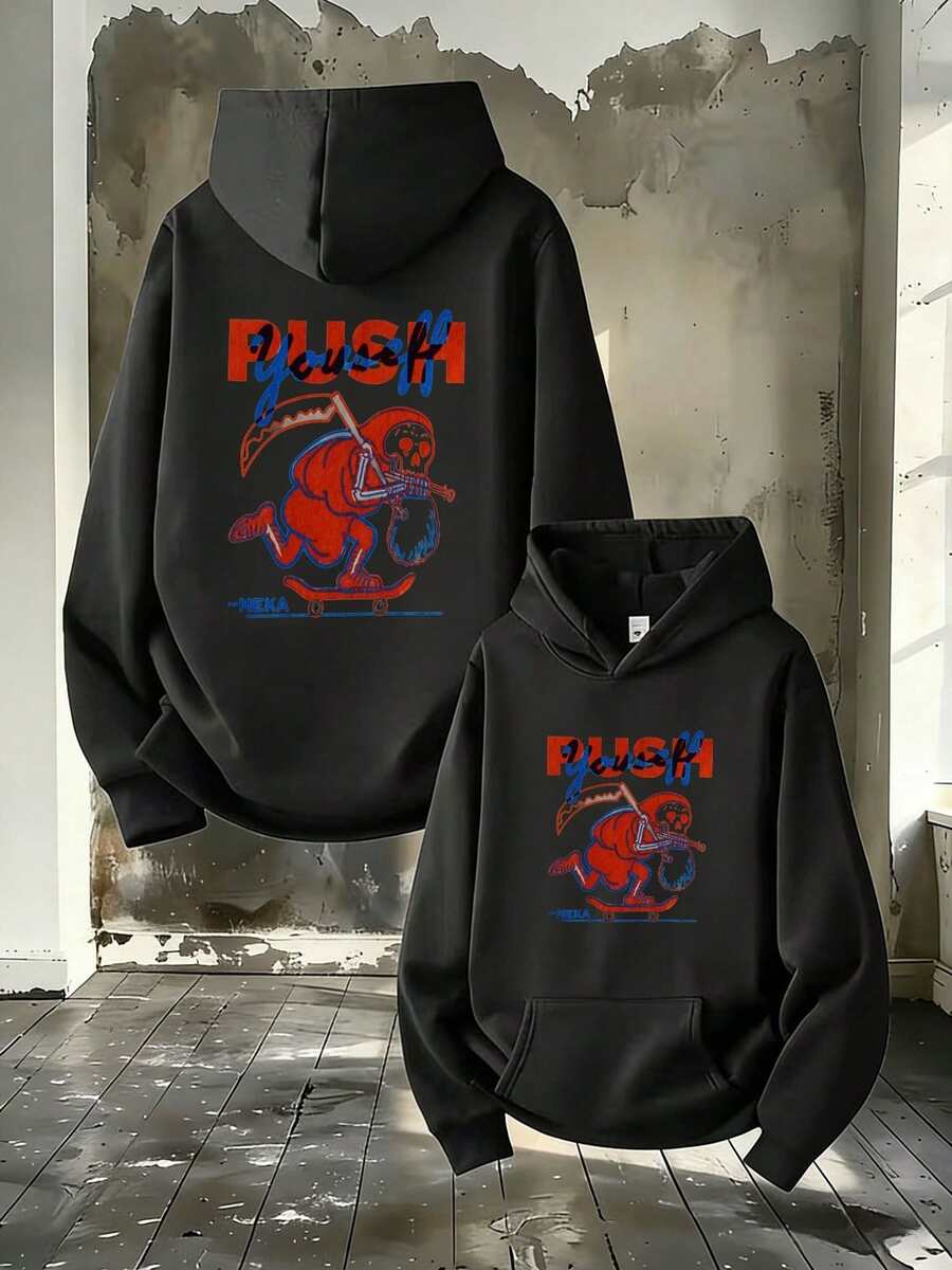 GB2U Printed Hoodies For Men - Black - View 1