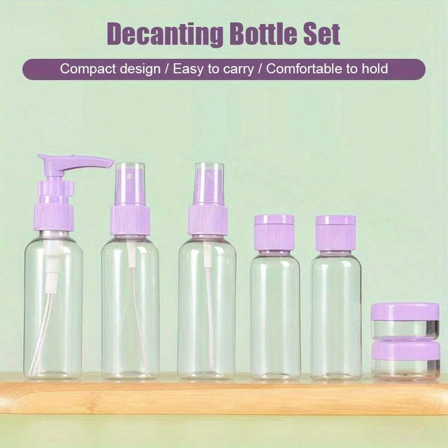 4/2/1pc Portable Travel Bottle Set, Pump Bottle, Lotion Bottle, Spray Bottle, Flip Cap Bottle - Multicolor - View 1