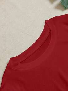 Camiseta casual para mujer, con estampado de corazón de cómic para el Día de San Valentín, suelta y cómoda, Camiseta del Medio Tiempo 2026 - Rojo 2 - Ver 4