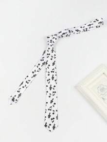 1pc Fashion Men's Casual Versatile Musical Note Print Silky Necktie, Suitable For Party, Travel, Vacation, Outing, Gift - Musical Note - View 8