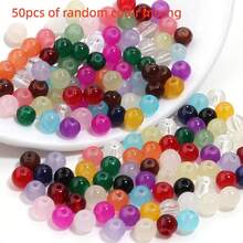 50/100颗多色双面珠子，龙眼珠，适用于手工DIY首饰、吊坠首饰制作、耳环、项链、手机挂绳、包包装饰，适合节日和首饰制作。