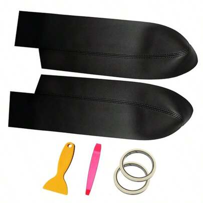 2Pcs Front Door Panel Armrest Leather Trim Cover For 2007-2011 CRV CR-V B