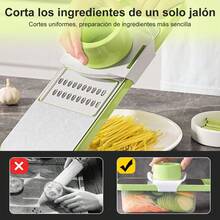 Cortador de Verduras Multifuncional con Cuchillas Intercambiables para Cocina - Verde - Ver 5