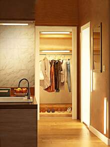1 pieza Luz con sensor de movimiento, luz nocturna inalámbrica recargable por USB, alta luminosidad, apta para uso en interiores, lámpara LED con sensor de movimiento inteligente para gabinete, armario, dormitorio, cocina, escaleras, escritorio - Blanco - Ver 6