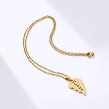 Custom Engraved Double Name Split Heart Necklaces Stainless Steel Heart Necklace Engraved Name Date Phrase Split Heart Necklaces Boys & Girls Birthday Gift Valentines, Holiday Gifts For Boyfriends And Girlfriends - Multicolor - View 5