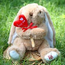 大耳朵兔子毛绒玩偶，适合节日、生日、家居装饰、情人节、玩具、刺绣、可爱、新奇、游戏、儿童派对礼物、玩偶故事、水豚、招财猫、毛绒玩具、复活节 - 彩色 - 查看 13