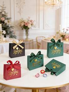 10PCS/1PC/Small Bowknot Gift Box [Including Ribbon] Valentine's Day Gift Box, Packaging Box, Packaging Bag, Can Hold Small Items, For Lovers, For Friends, Suitable For Valentine's Day, Birthdays, Party Gift Boxes