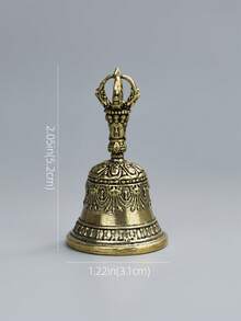 1pc Handcrafted Bronze Bell With Striking Handle, Exquisite Craftsmanship Producing Melodious Sound, Suitable For Church, Wedding, School And Various Celebration Occasions - Multicolor - View 5