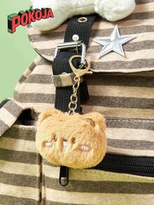 1 Pc Plush Animal Keychain Cute Cat Head Shape Keychain Small Pendant For Bags Women Girls Presents Kawaii Bag Accessories Decorative Pendants Gifts For Women - Multicolor - View 3