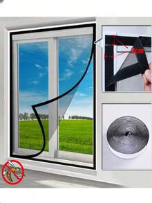 Black Fiberglass Invisible Mosquito Net, Anti-Mosquito Window Screen, Mesh Breathable Thin Gauze - Black - View 1