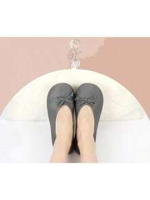 EstiloKeyela Pantuflas De Bailarina Para Mujer Con Lazo Suave Y Suela De Gamuza, Antideslizantes, Para DormitorioVersióN Mejorada - Gris - Ver 8